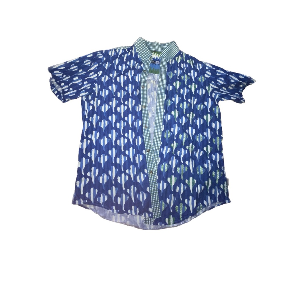 embroidered cactus button up